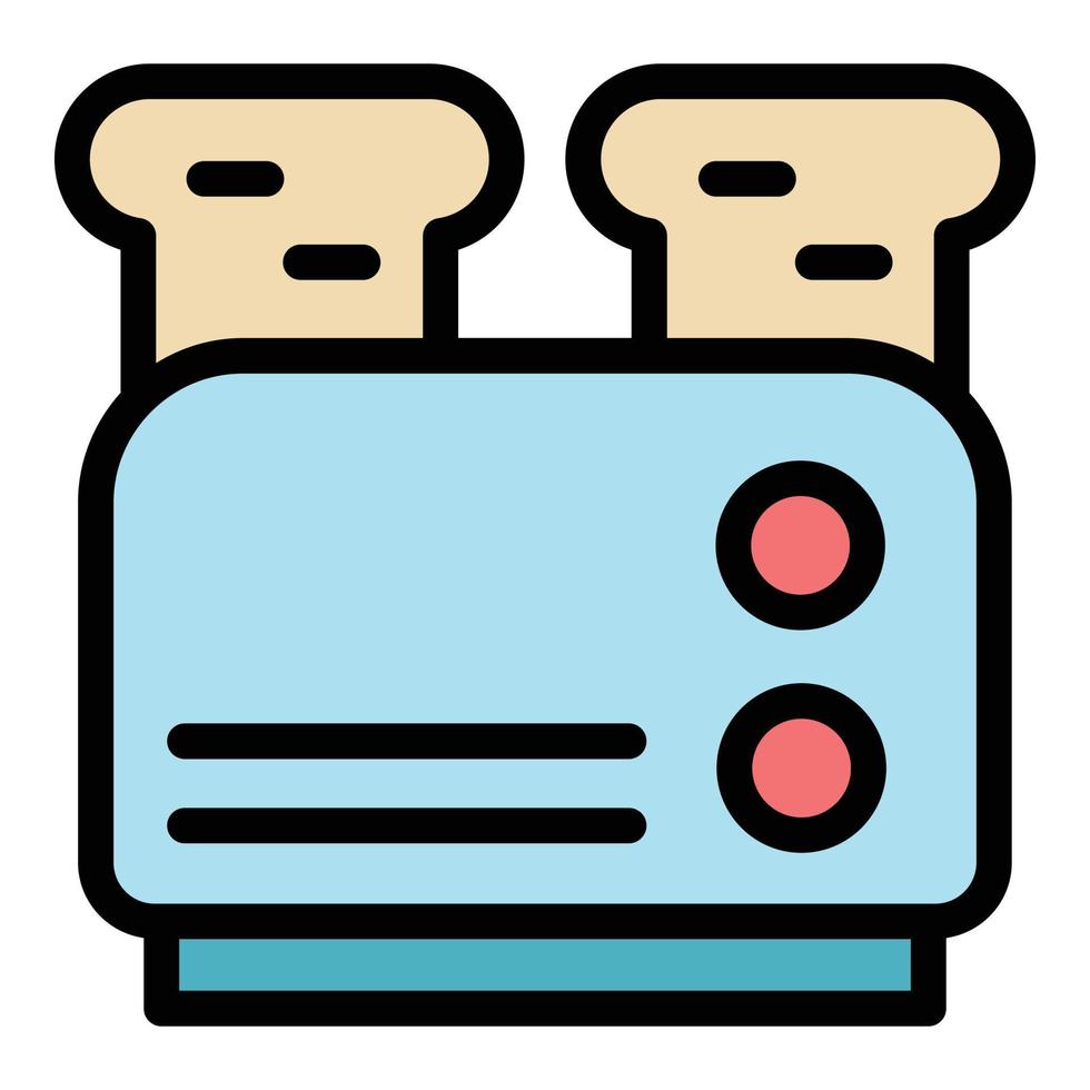 Toaster icon color outline vector