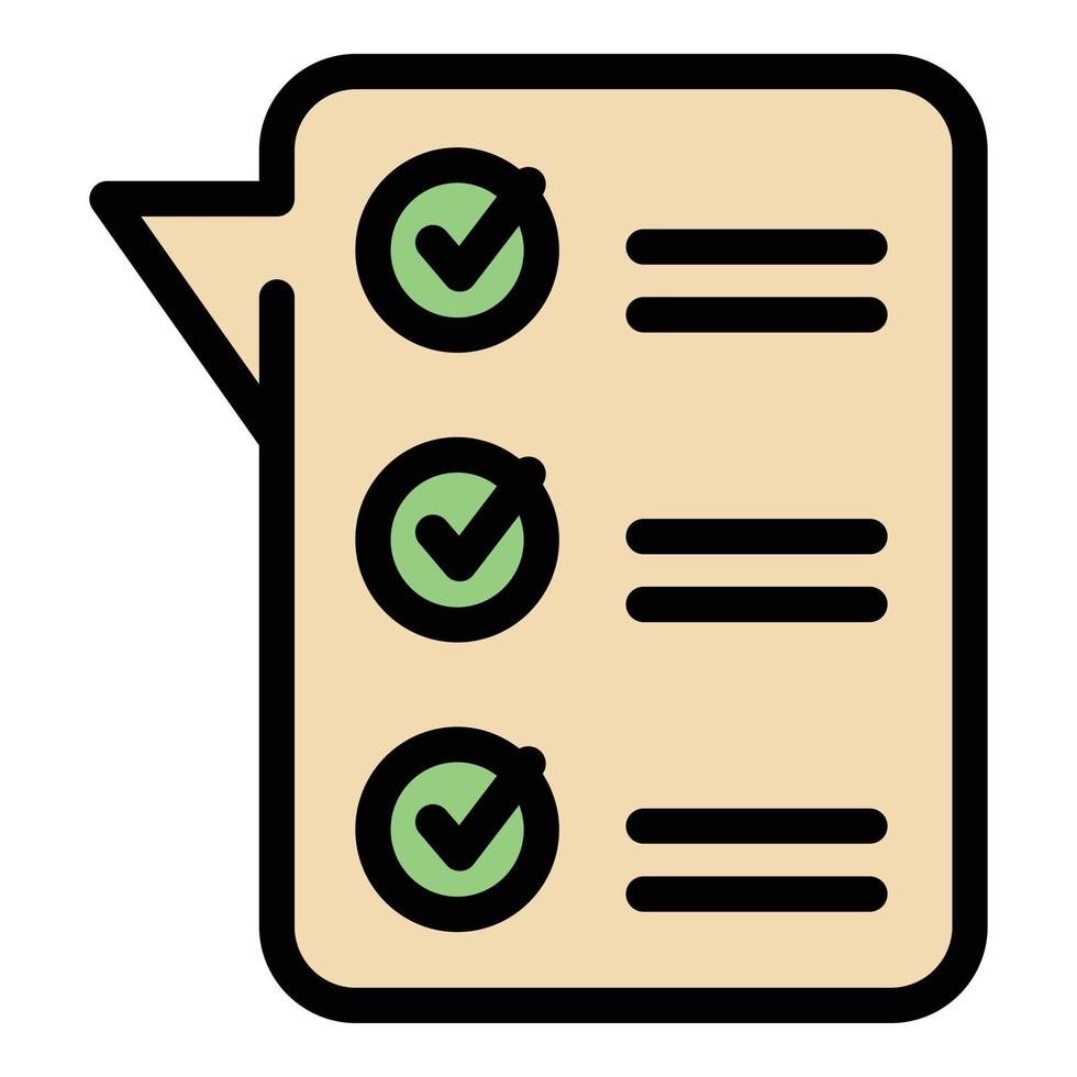 Online exam icon color outline vector