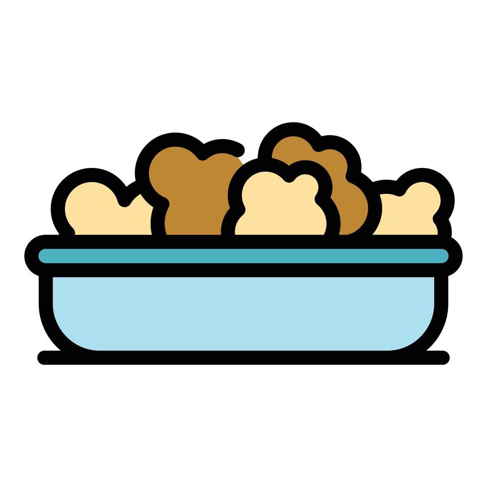 Popcorn bowl icon color outline vector