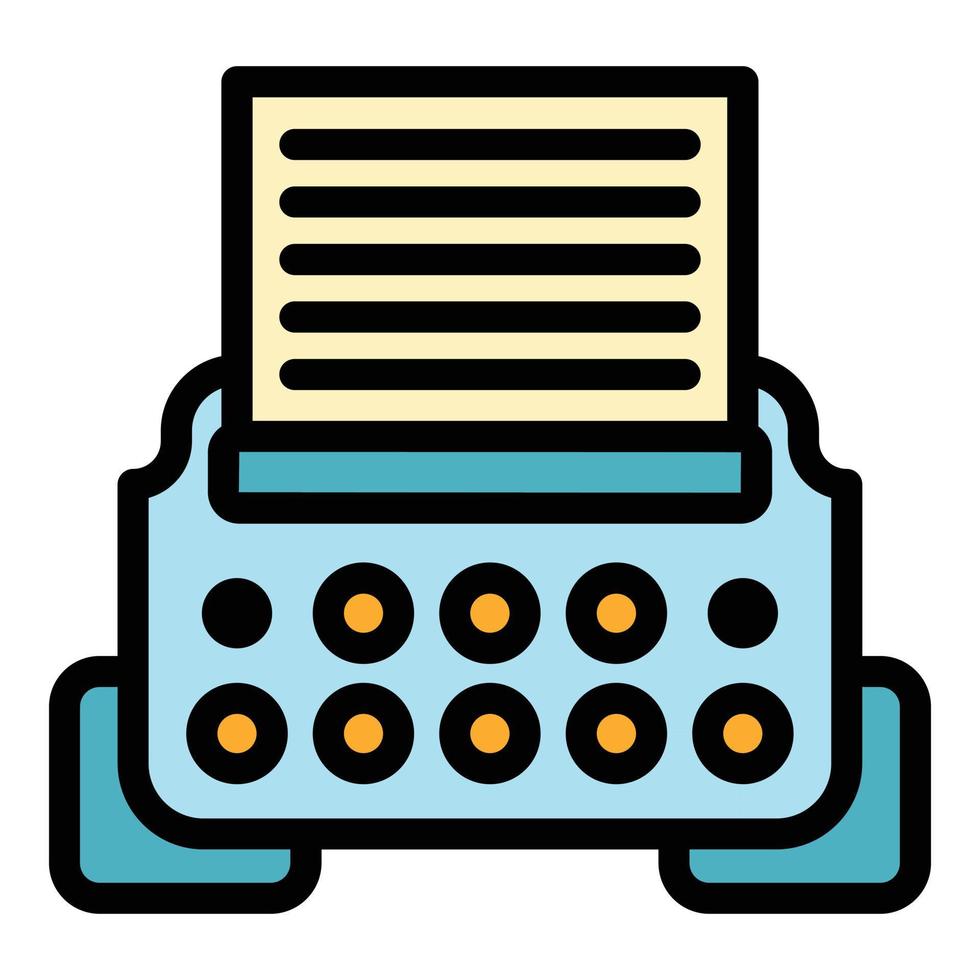 Typewriter icon color outline vector