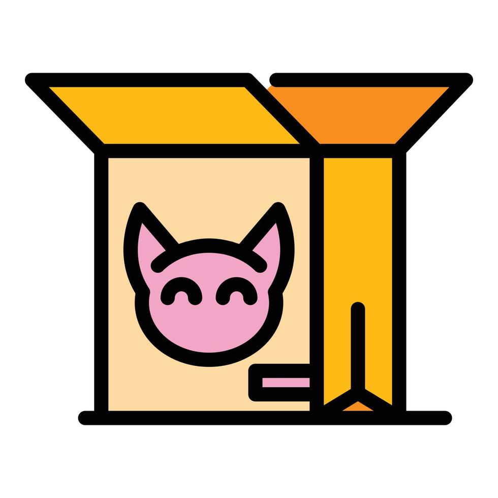 Nutrition cat icon color outline vector