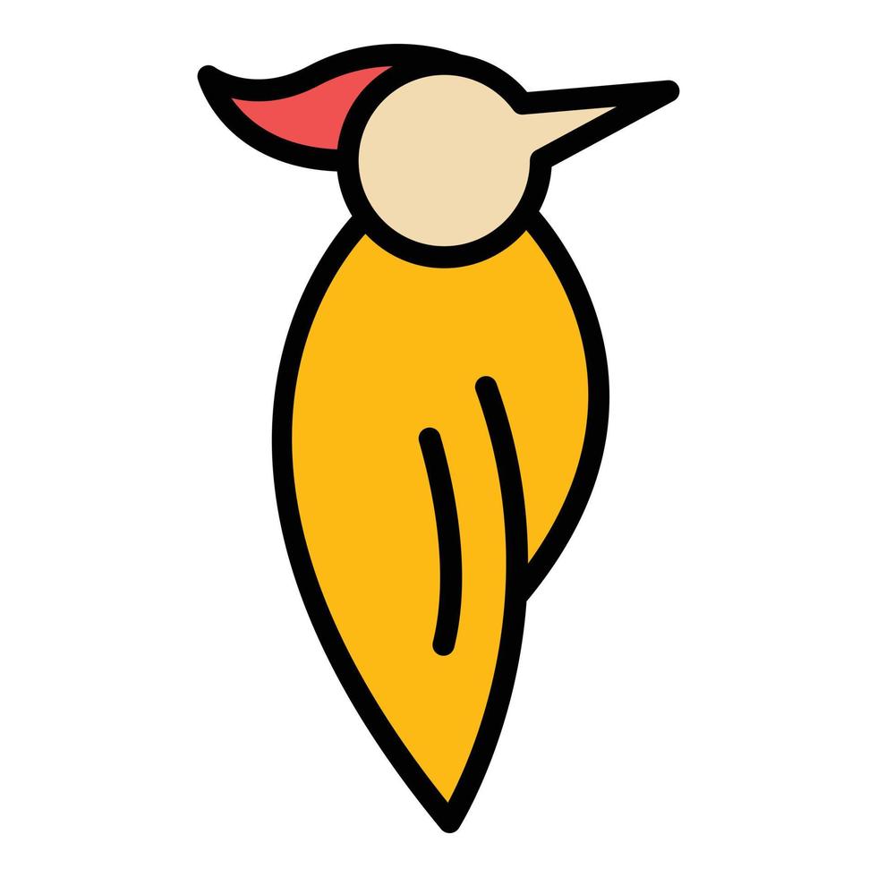 Nature woodpecker icon color outline vector