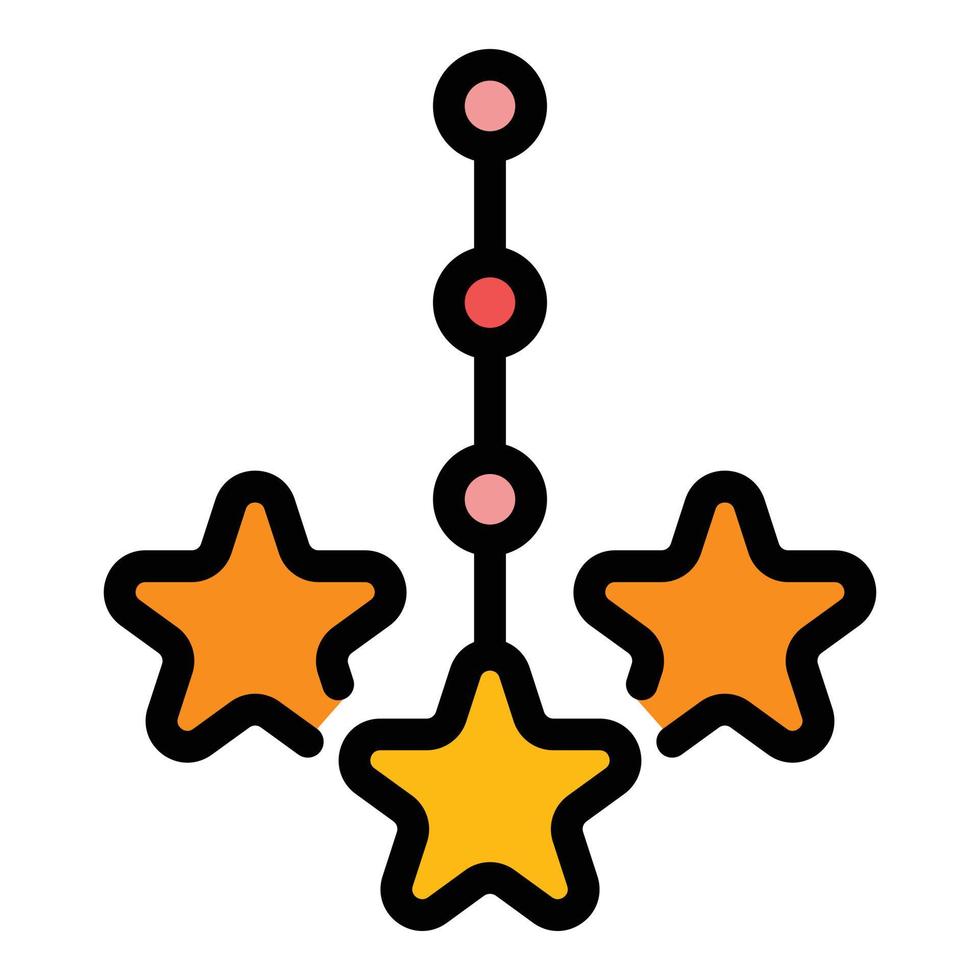 Star scheme icon color outline vector