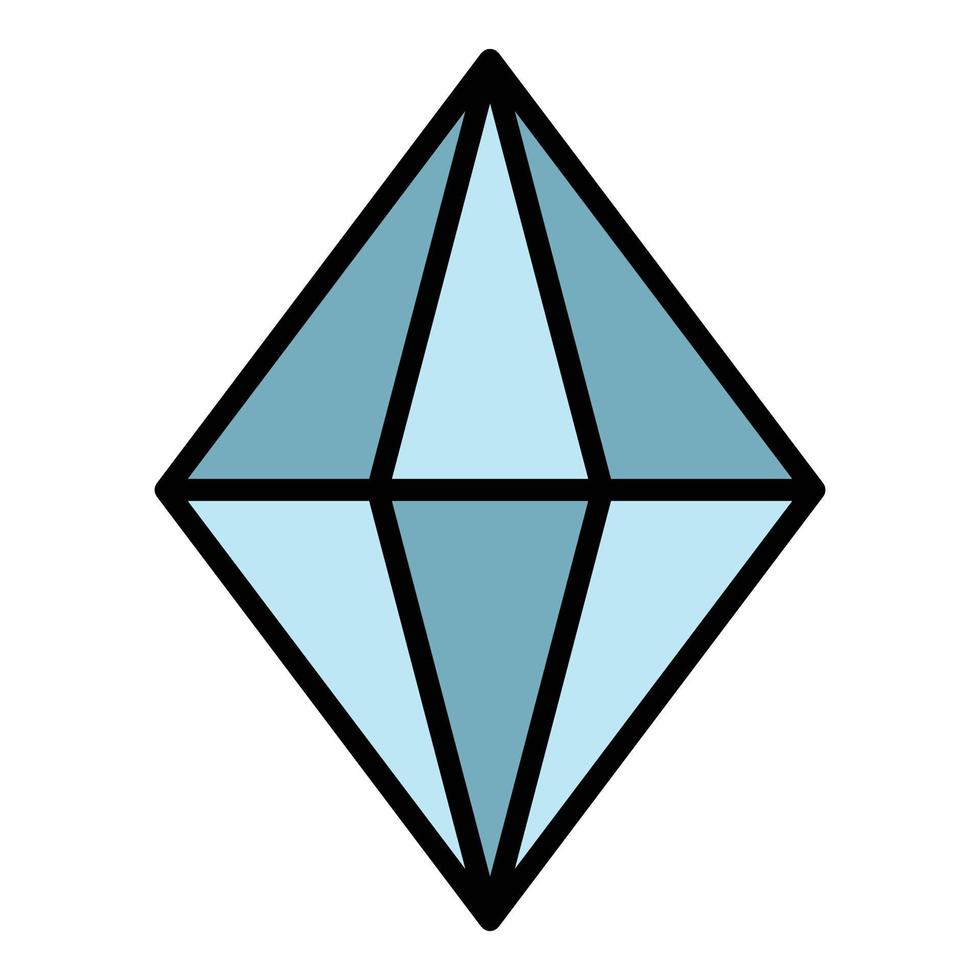 Gem stone icon color outline vector