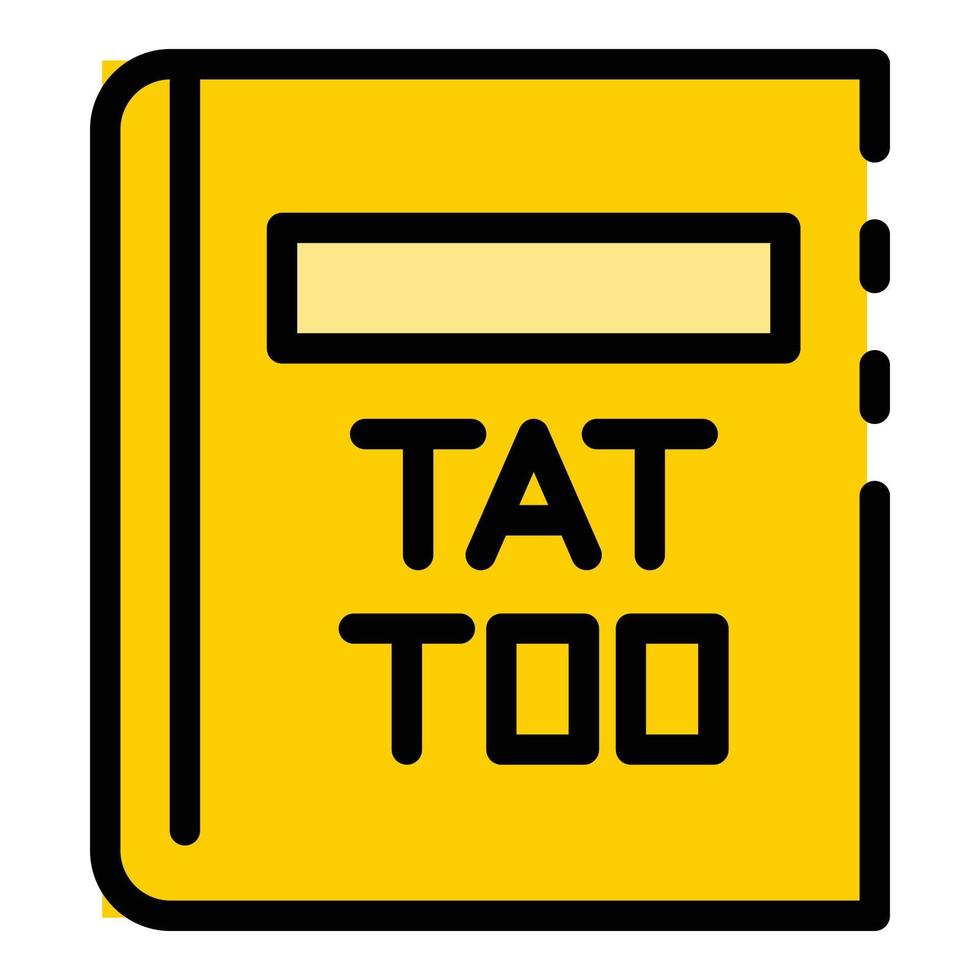 vector de contorno de color de icono de catálogo de tatuajes