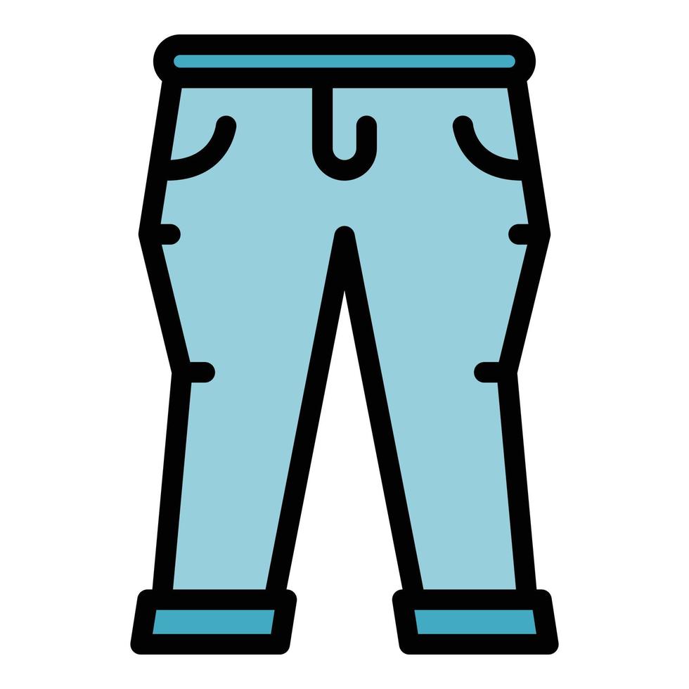 Garment jeans icon color outline vector