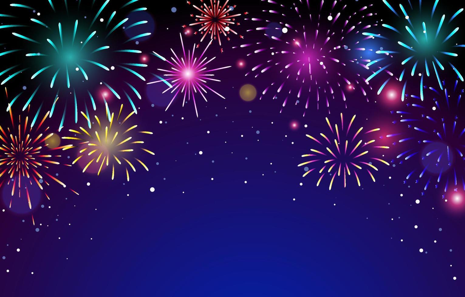 Bright Fireworks Background vector