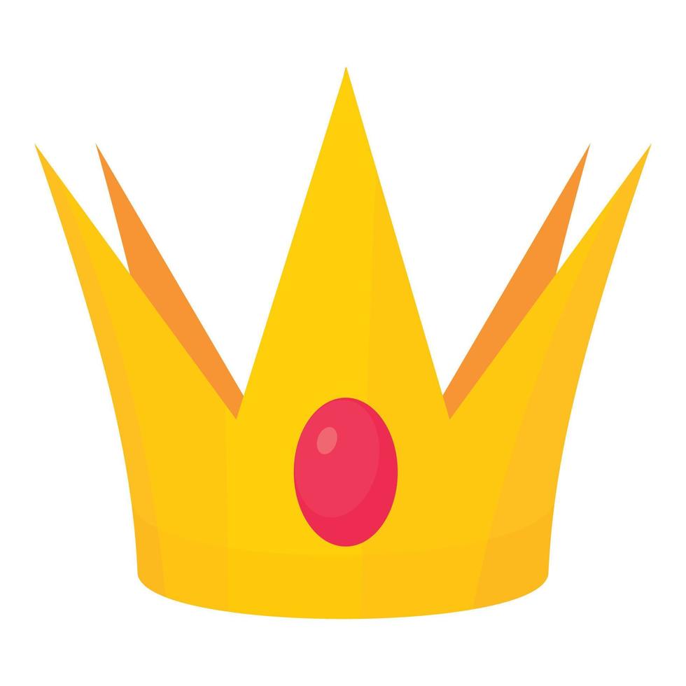 Golden crown toy icon, cartoon style vector