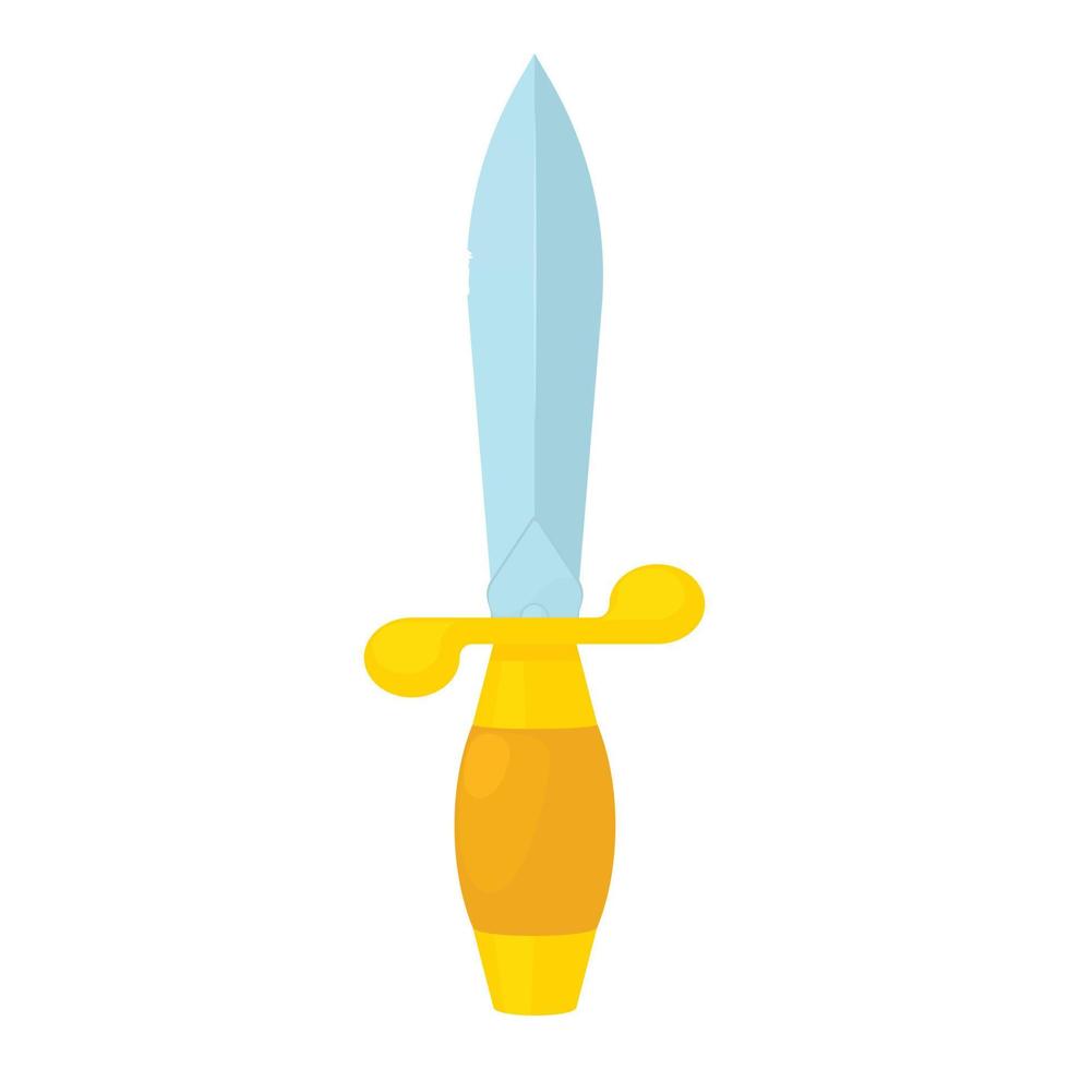 Medieval dagger icon, cartoon style vector