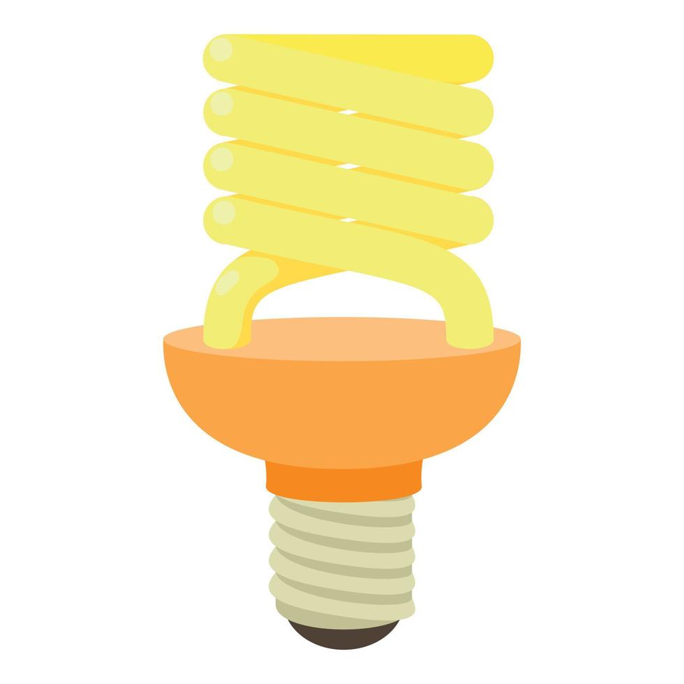 Energy saving bulb icon, cartoon style vector