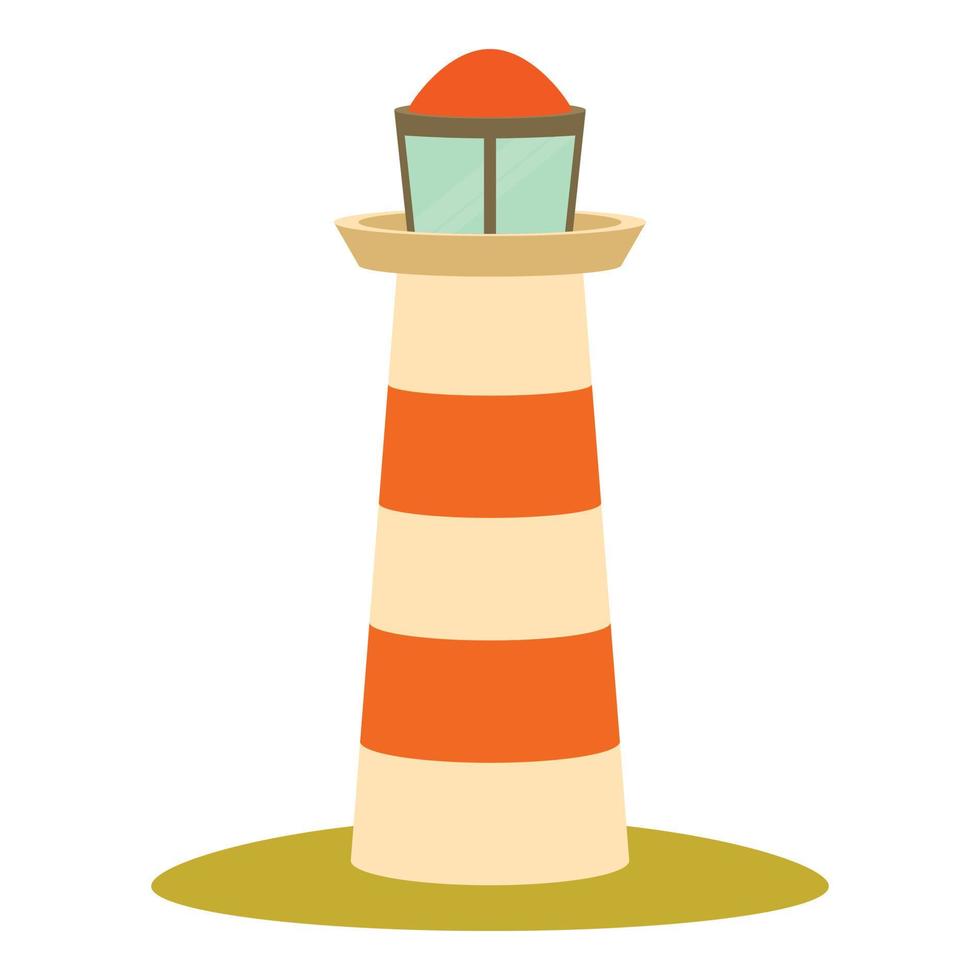 Lighthouse icon, cartoon style vector