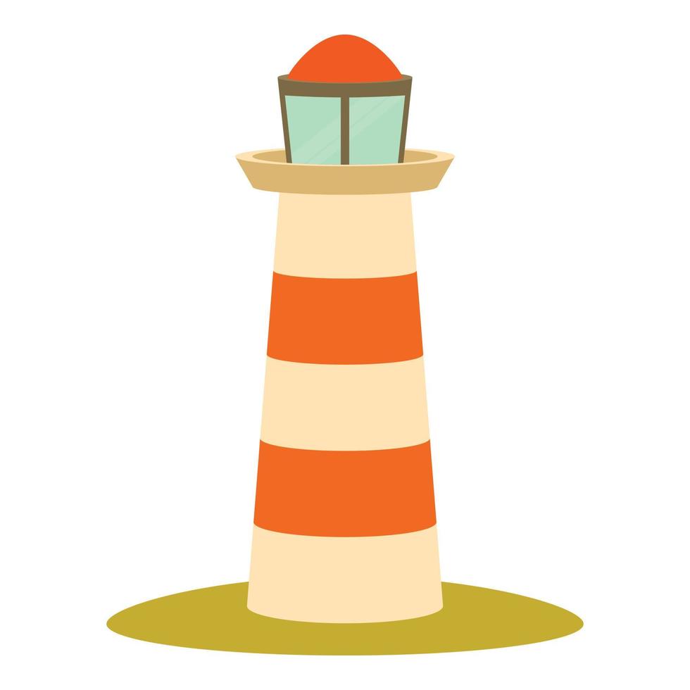 Lighthouse icon, cartoon style vector