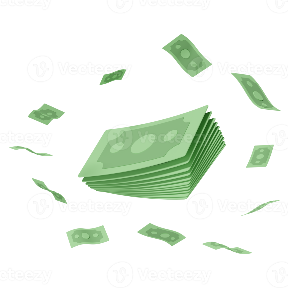 minimal 3d illustration of green stack of money 9585331 PNG