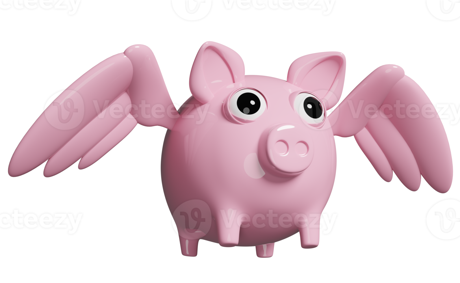 pink piggy bank with wings isolated. saving money concept, 3d illustration or 3d render png