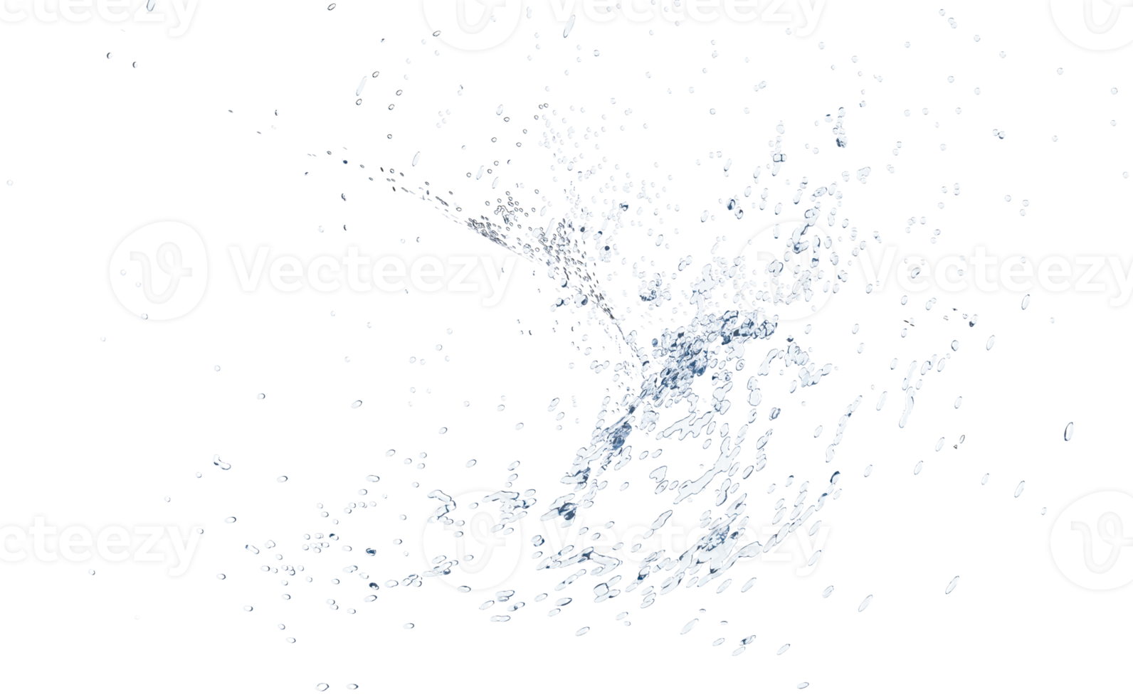 3d water plons transparant, Doorzichtig blauw water verspreide in de omgeving van geïsoleerd. 3d geven illustratie png