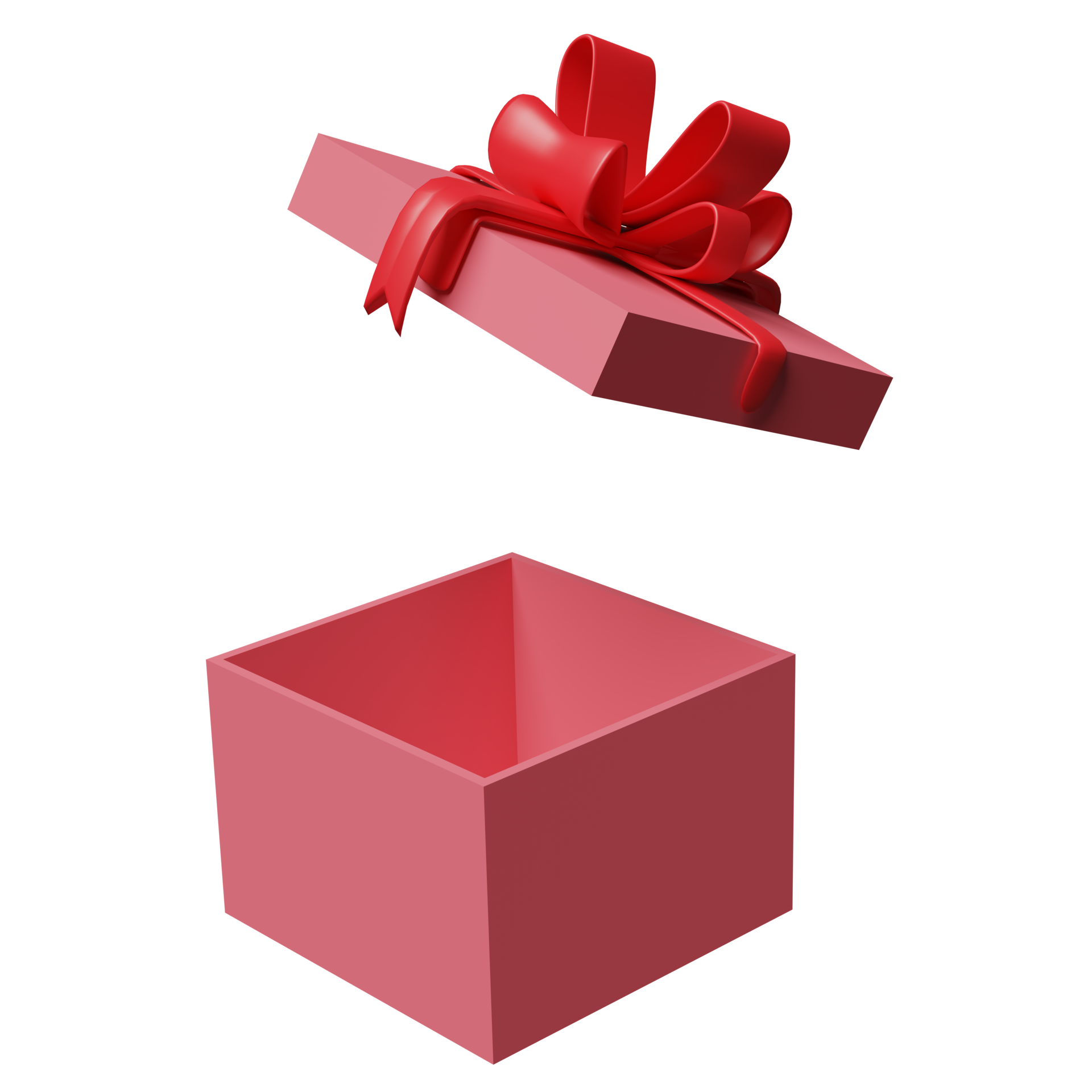 Descarga Abrir caja de regalo rosa con lazos plateados PNG En