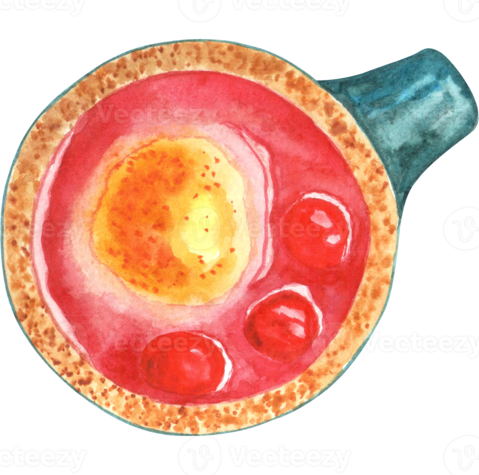 copo aquarela de vinho quente png