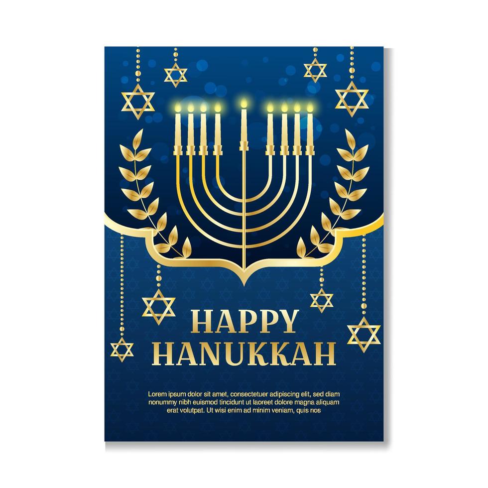 plantilla de cartel de feliz hanukkah vector