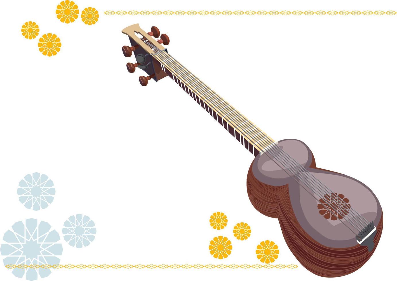 Saz azerbaijan musical instruments vector