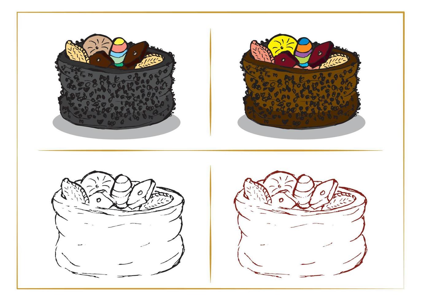 Hat with sweets in honor of Novruz Bayram vector