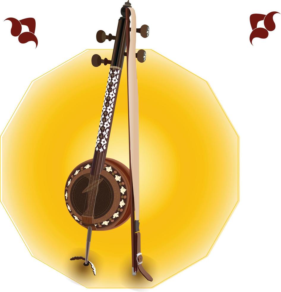 Azerbaijani musical instrument kamancha.eps vector