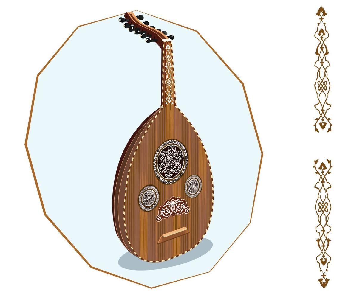 Oud is a stringed plucked instrument common in the countries of the Near and Middle East.eps vector
