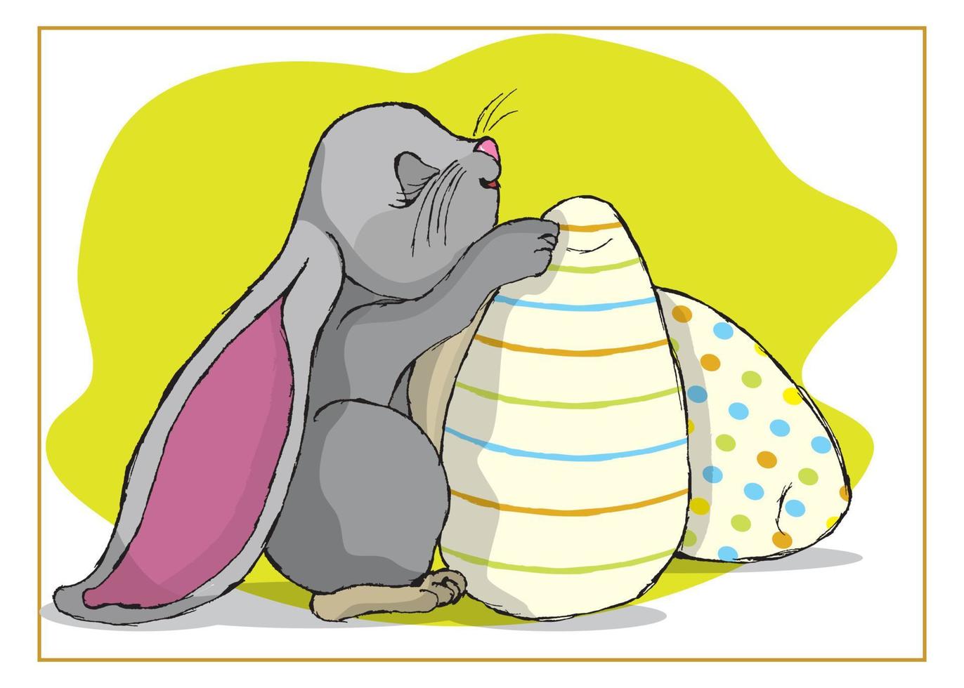 Easter Bunny with Easter Egg vector