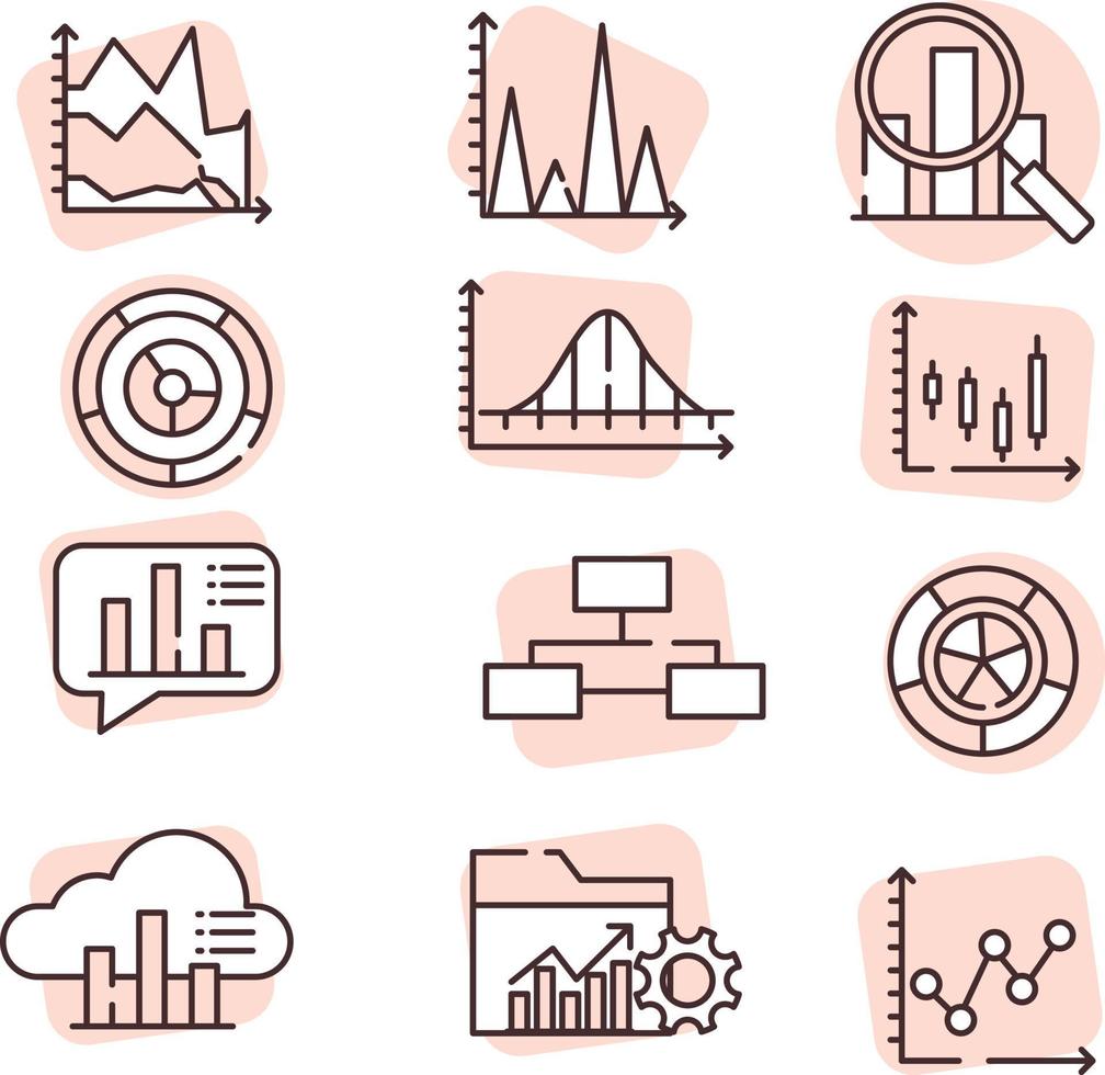 Chart marketing, icon, vector on white background.