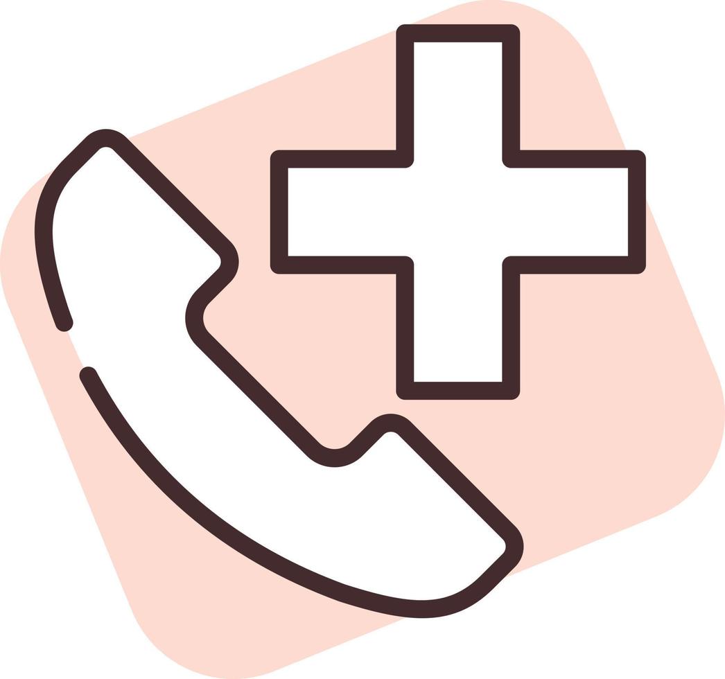 Medical phone, icon, vector on white background.