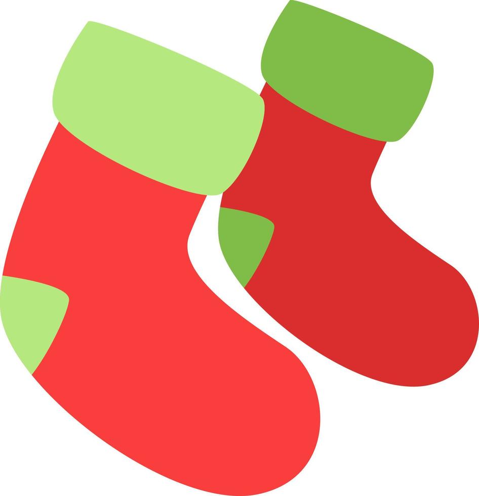 Christmas socks, icon, vector on white background.