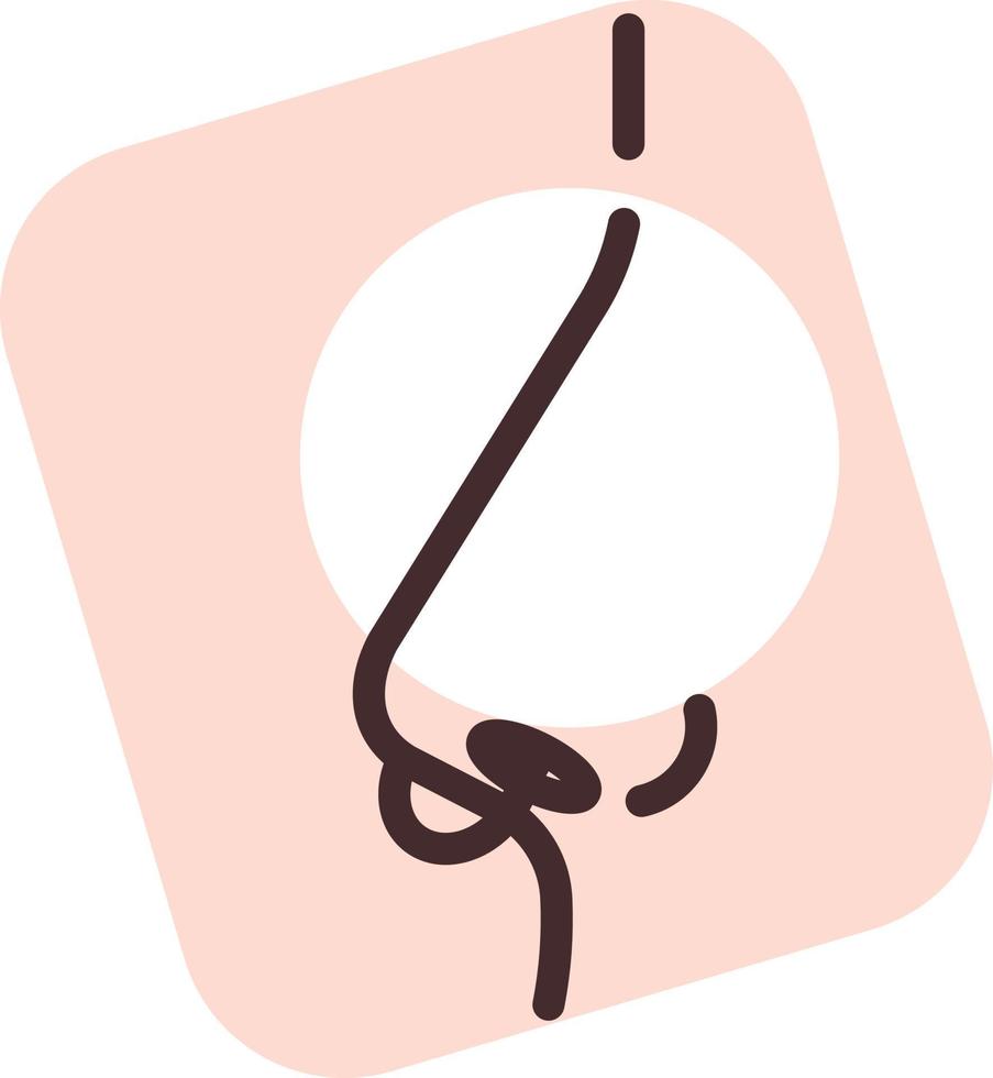 Body treatment nose piercing, icon, vector on white background.