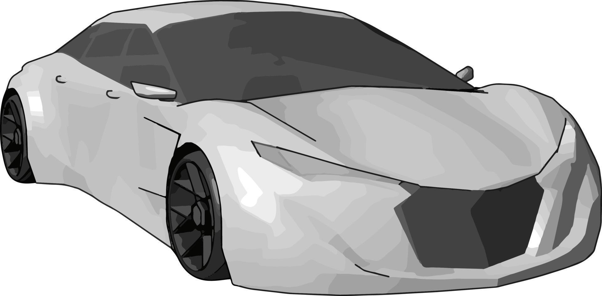 White lamborghini gallardo, illustration, vector on white background.