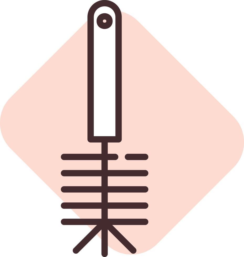 Cleaning  brush, icon, vector on white background.