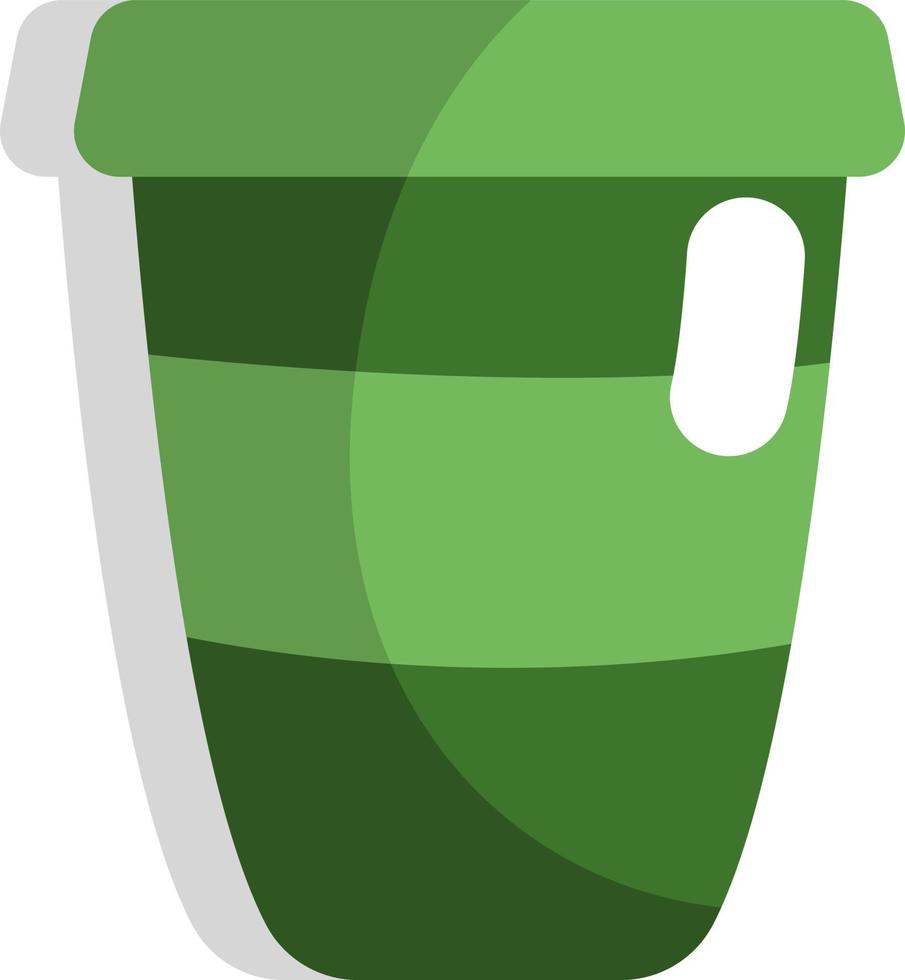 té verde en taza larga, icono, vector sobre fondo blanco.