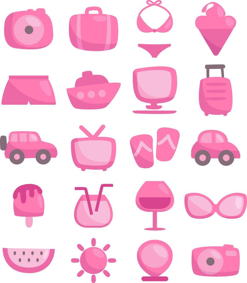 Vacation icon set, icon, vector on white background.