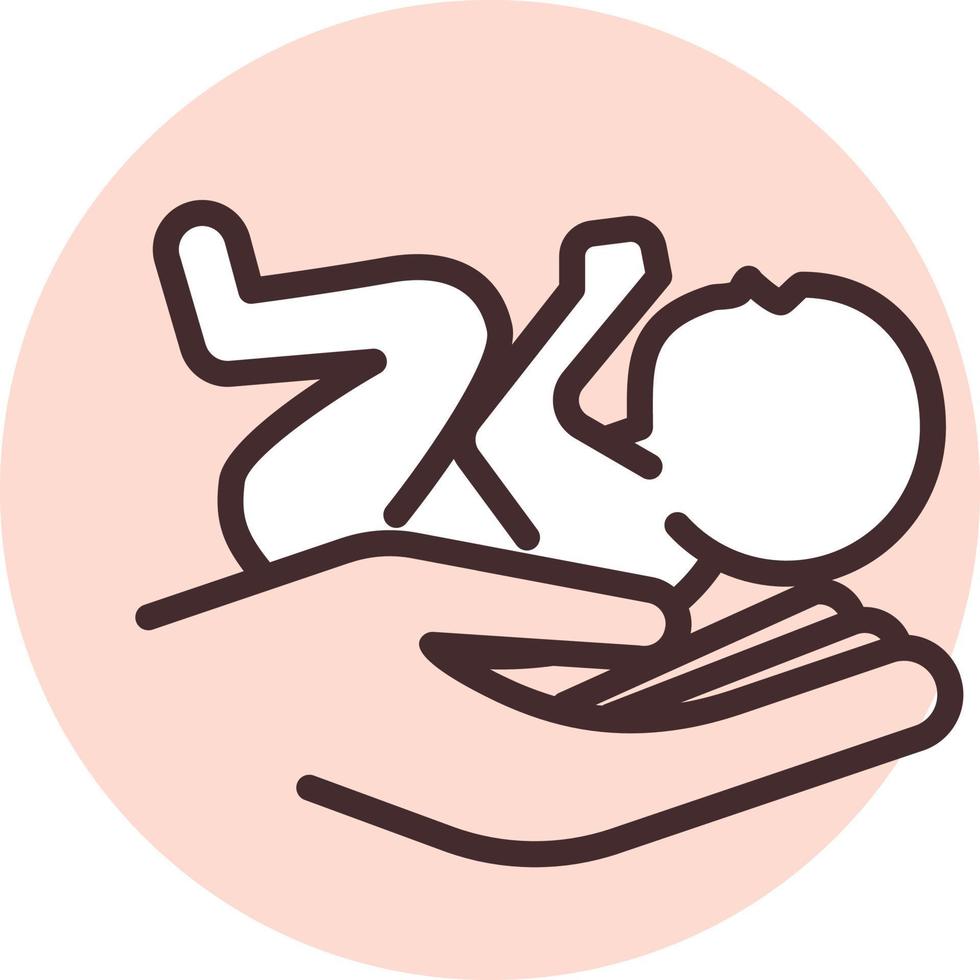 Baby care, icon, vector on white background.