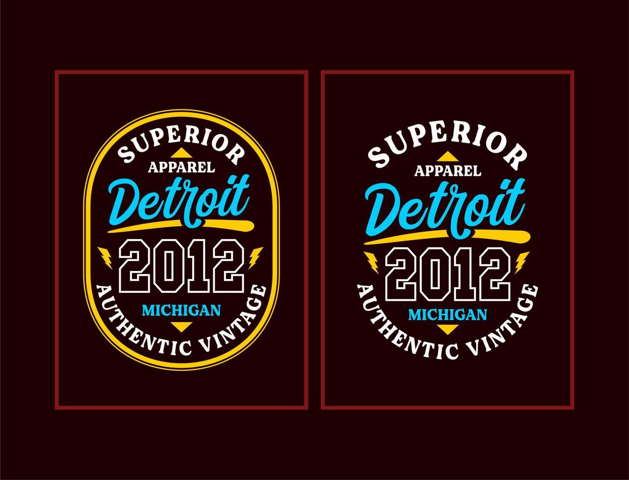 diseño de tipografía detroit para camisetas vector