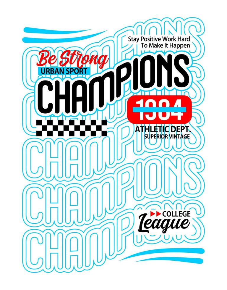 Champions 1984 typography design for t shirts vector