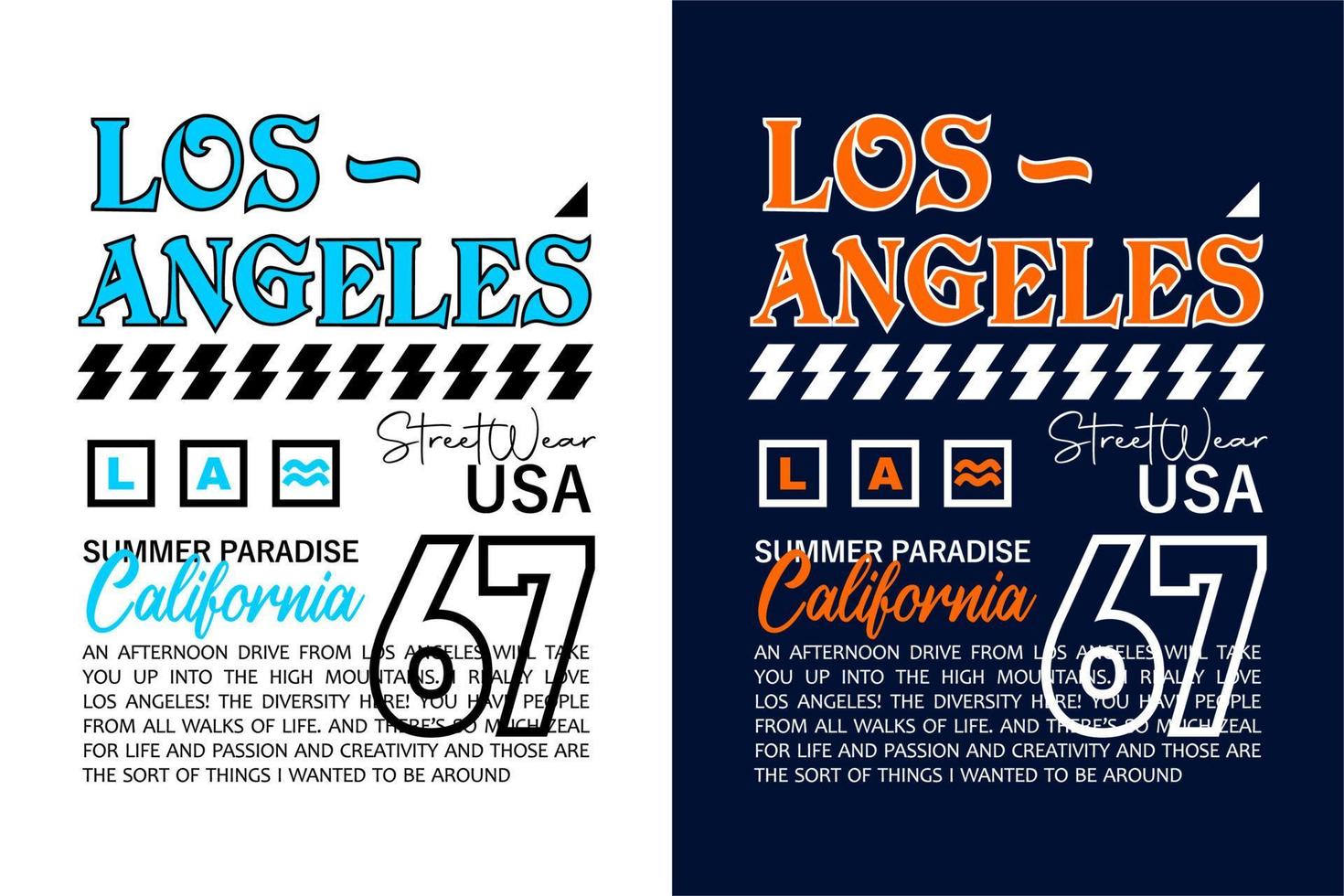 Typography Los Angeles for t shirts design vector