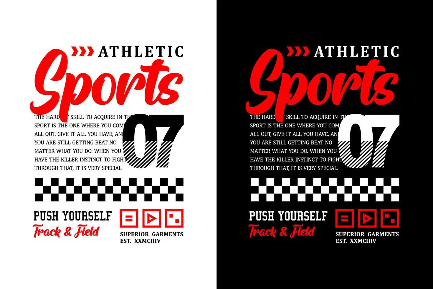 Typography Athletic Sports for t shirt design vector