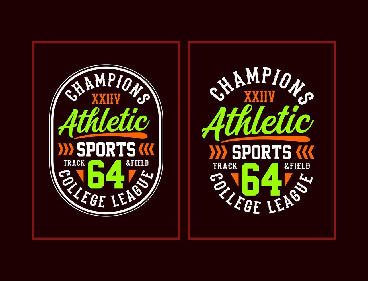 Athletic typography design for t shirts vector