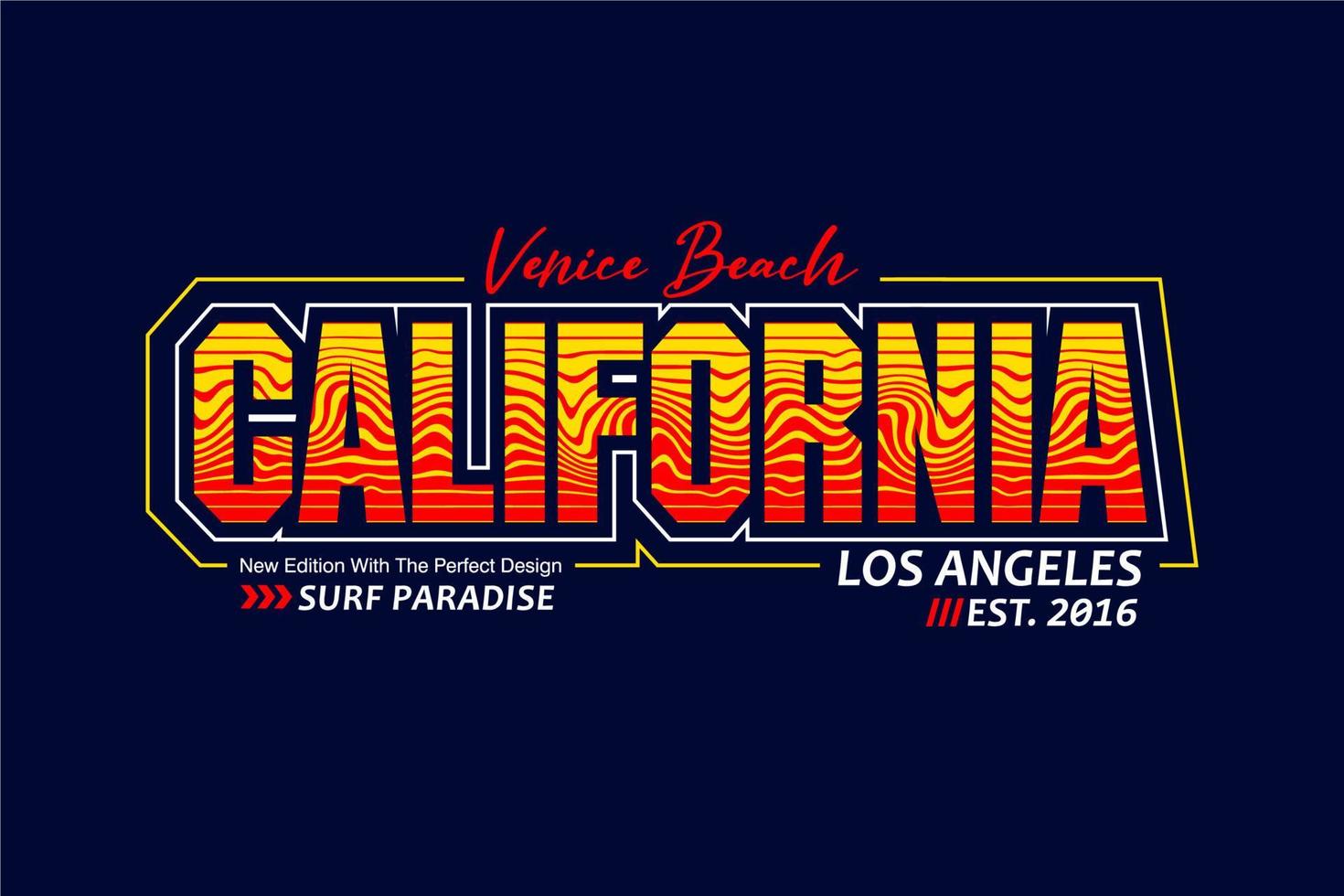 California typography design printed for t-shirts vector