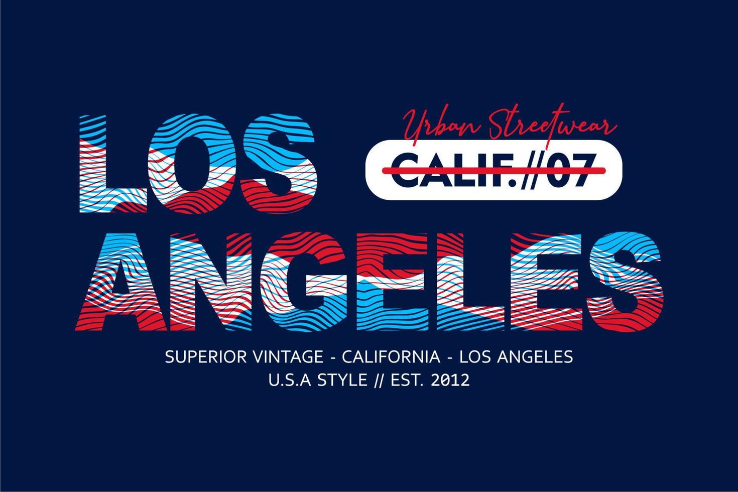 diseño tipográfico de los angeles impreso para camisetas vector