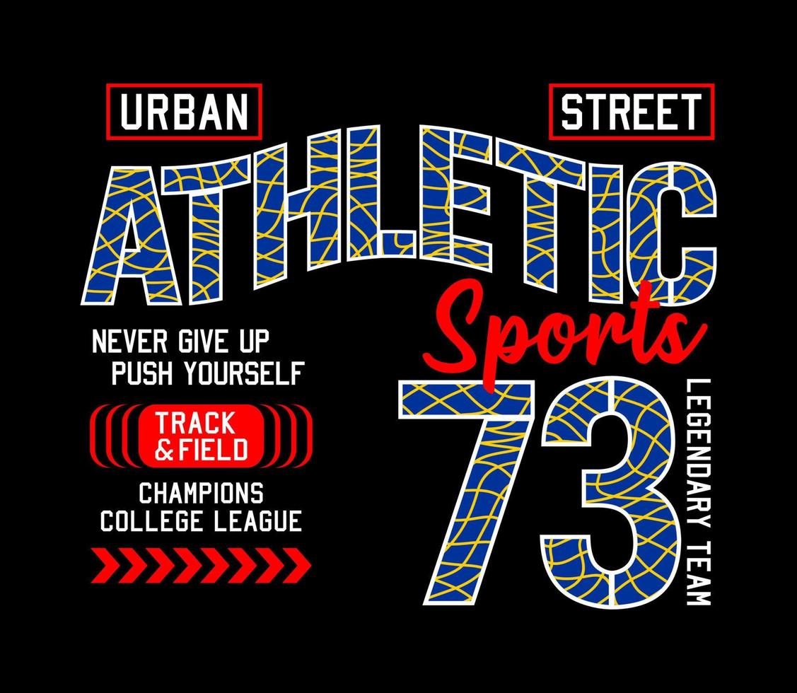 Athletic sports 73 typography design for t shirts vector