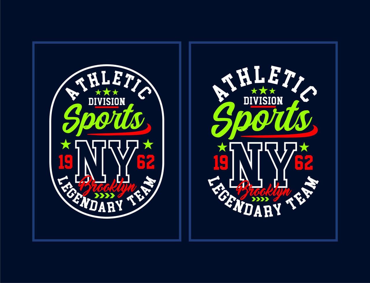 diseño de tipografía de deportes de ny para camisetas vector