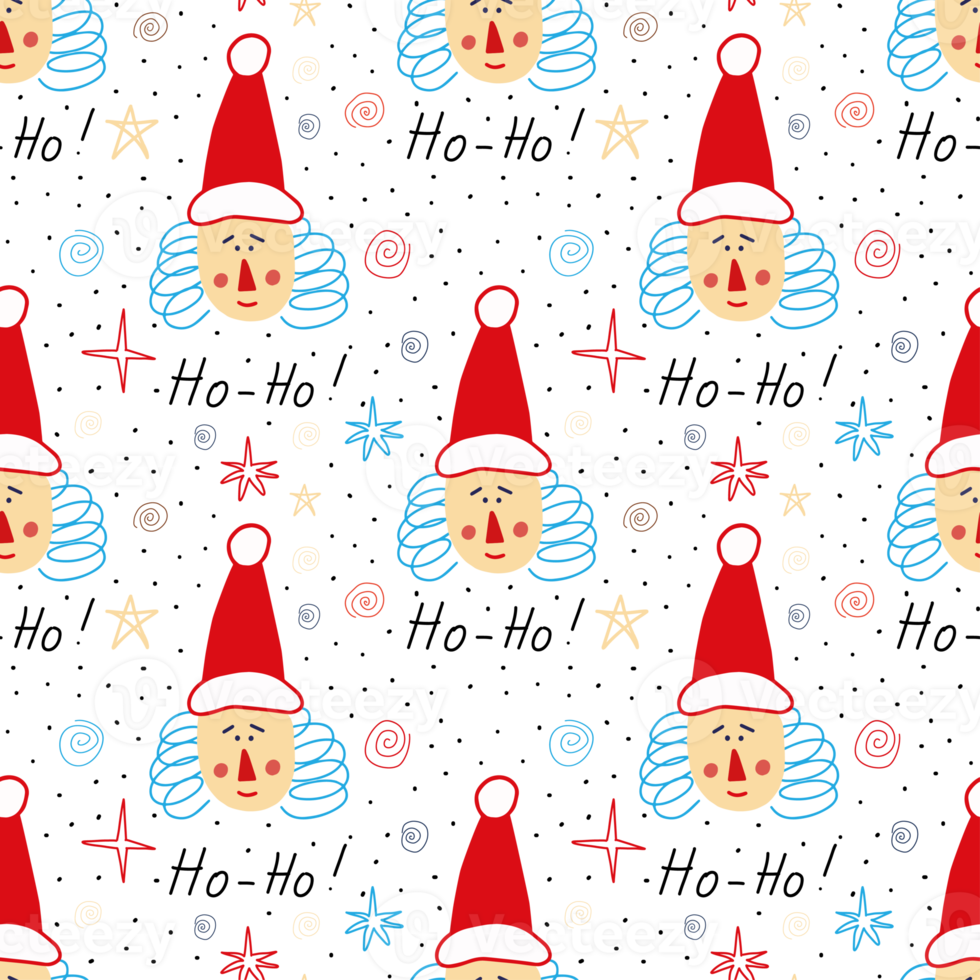 Christmas pattern with santa claus png