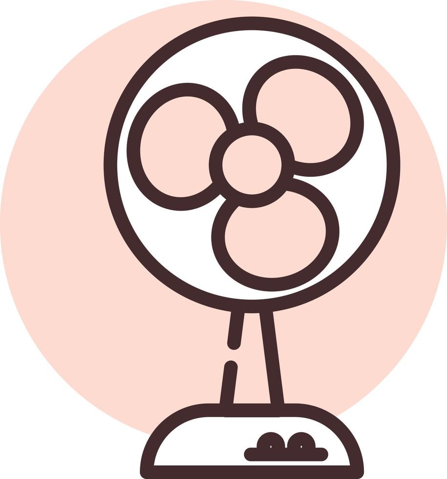 Electronics cooling fan, icon, vector on white background.