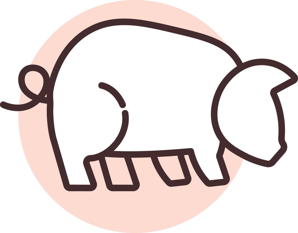 Pork allergy, icon, vector on white background.