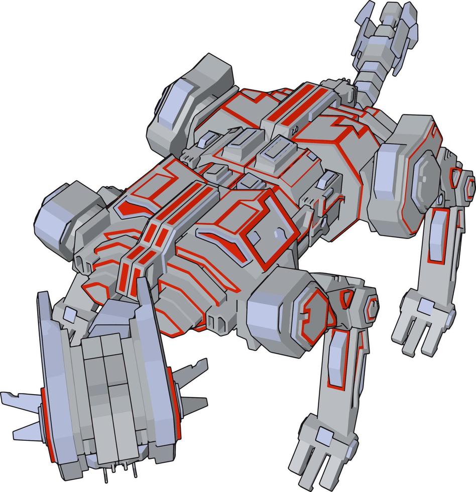 Dog robot, illustration, vector on white background.
