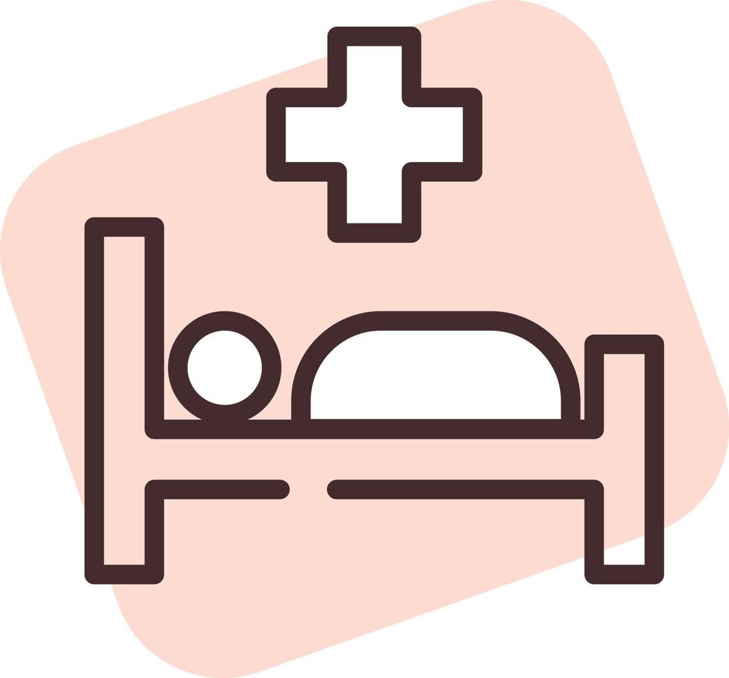 Hospital bed, icon, vector on white background.